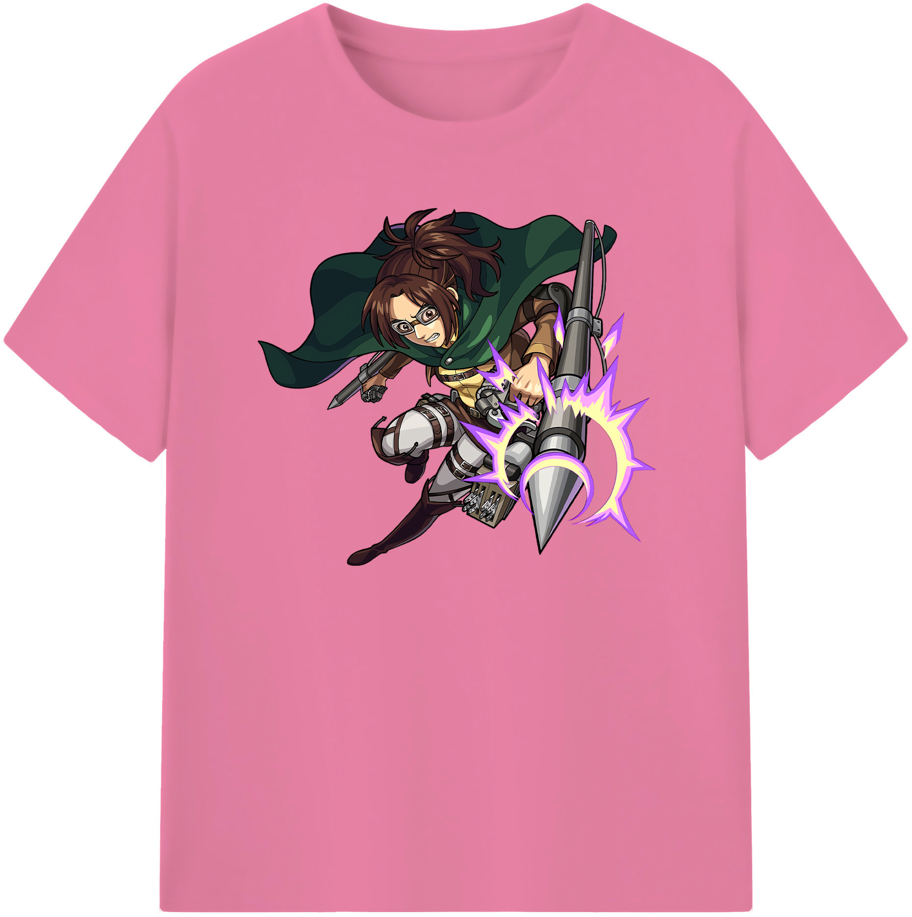 （画像用） 進撃の巨人 ハンジ·ゾエ Attack on Titan Hanji Zoe 綿100％半袖Tシャツ（フロントプリント）